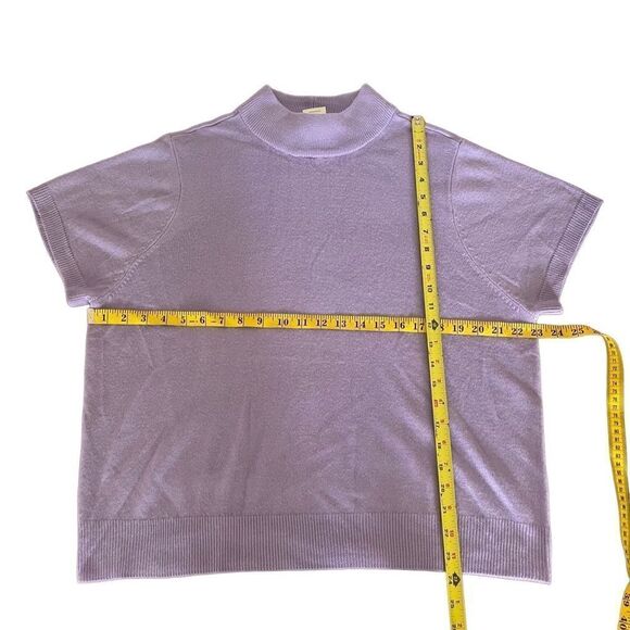 Blair Women’s Purple Acrylic Short Sleeve Turtleneck Size: PXL - Picture 5 of 6